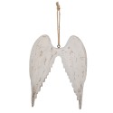 Clayre & Eef Pendentif de décoration Ailes 20x3x27 cm Blanc Marron Bois Aucune forme