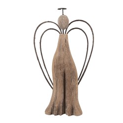 Clayre & Eef Image de décoration Ange 14x4x26 cm Marron Bois