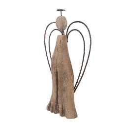 Clayre & Eef Image de décoration Ange 14x4x26 cm Marron Bois