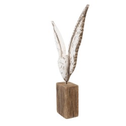 Clayre & Eef Image de décoration Ailes 26x5x33 cm Blanc Marron Bois Aucune forme