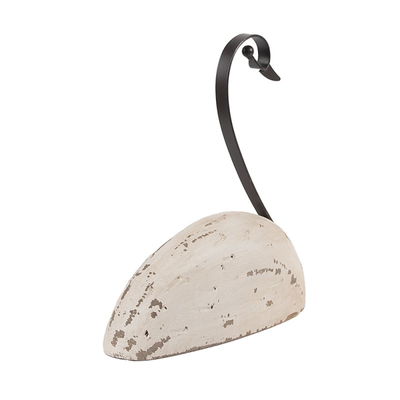 Clayre & Eef Décoration de Noël Image Cygne 17x8x19 cm Blanc Bois Aucune forme