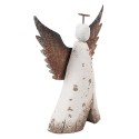 Clayre & Eef Dekorationsfigur Engel 14x4x15 cm Weiß Braun Holz Keine Form