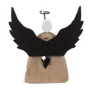 Clayre & Eef Dekorationsfigur Engel 11x5x11 cm Weiß Braun Holz