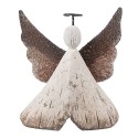 Clayre & Eef Statuetta decorativa Angelo 8x3x9 cm Bianco Marrone Legno Nessuna forma