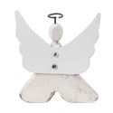 Clayre & Eef Statuetta decorativa Angelo 8x3x9 cm Bianco Marrone Legno Nessuna forma