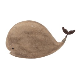 Clayre & Eef Image de décoration Baleine 26x7x14 cm Marron Bois Aucune forme