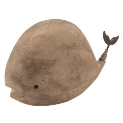 Clayre & Eef Image de décoration Baleine 26x7x14 cm Marron Bois Aucune forme