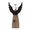 Clayre & Eef Statuetta decorativa Angelo 9x4x18 cm Bianco Marrone Legno Nessuna forma