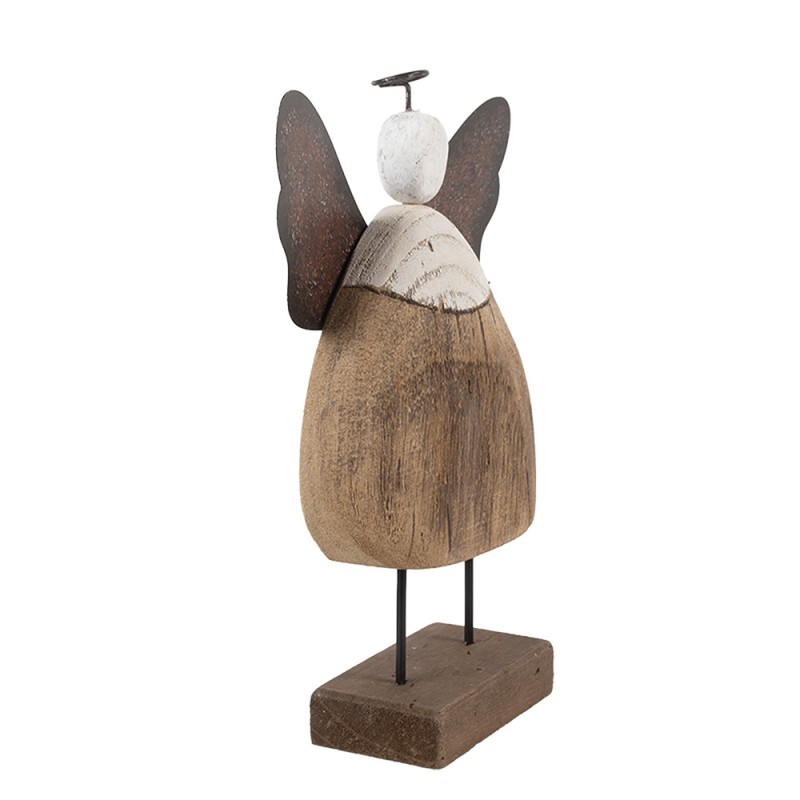 Clayre & Eef Dekorationsfigur Engel 20x6x25 cm Braun Holz Keine Form