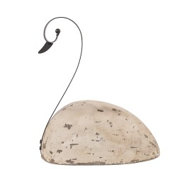 Clayre & Eef Image de décoration Cygne 25x11x27 cm Blanc Bois Aucune forme
