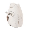 Clayre & Eef Image de décoration Chat 6x4x7 cm Blanc Marron Bois Aucune forme