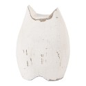 Clayre & Eef Image de décoration Chat 6x4x7 cm Blanc Marron Bois Aucune forme