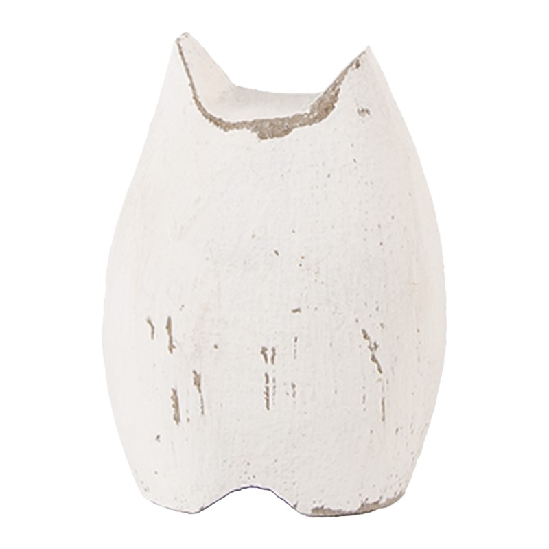 Clayre & Eef Image de décoration Chat 6x4x7 cm Blanc Marron Bois Aucune forme