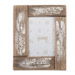 Clayre & Eef Cadre photo 10x15 cm Marron Blanc Bois Aucune forme