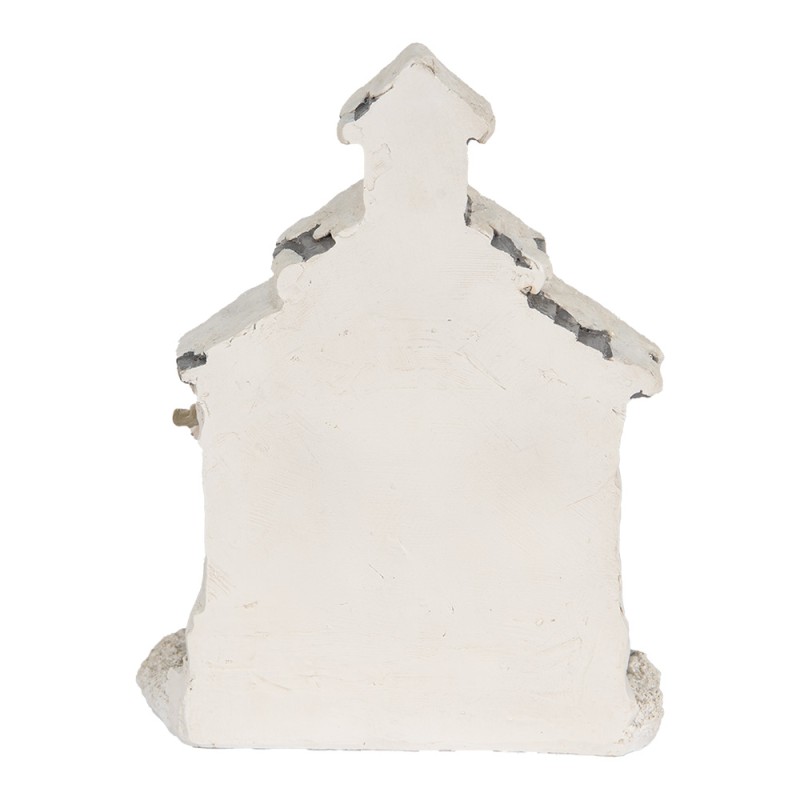 Clayre & Eef Décoration de Noël avec lumières LED Maison 16x9x21 cm Beige Plastique Aucune forme