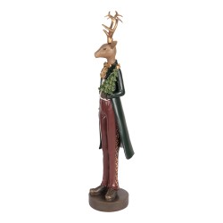 Clayre & Eef Image de décoration Cerf 9x9x37 cm Marron Plastique Aucune forme