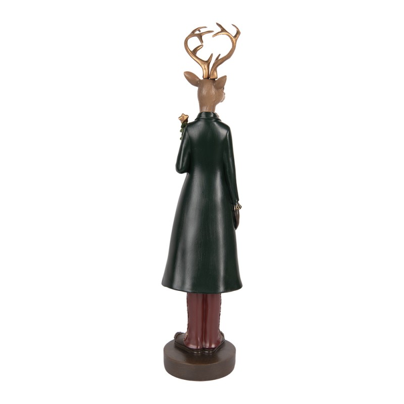 Clayre & Eef Image de décoration Cerf 9x9x37 cm Marron Plastique Aucune forme