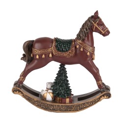 Clayre & Eef Décoration de Noël Image Cheval à bascule 18x5x19 cm Marron Plastique Aucune forme