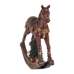 Clayre & Eef Décoration de Noël Image Cheval à bascule 18x5x19 cm Marron Plastique Aucune forme