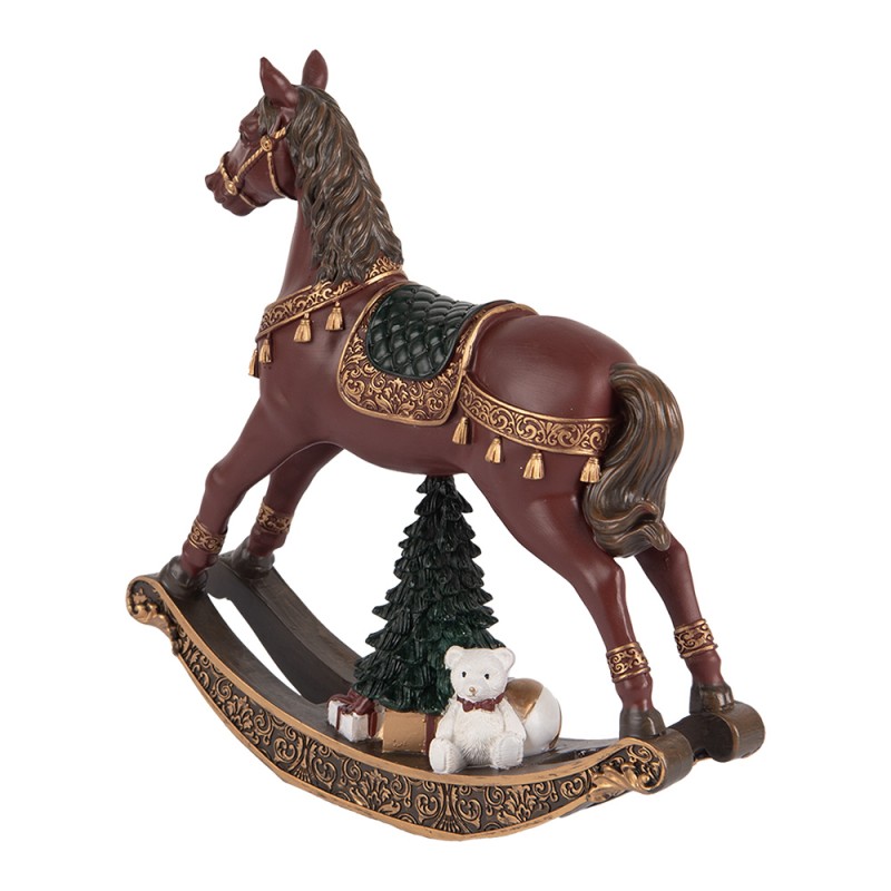 Clayre & Eef Décoration de Noël Image Cheval à bascule 18x5x19 cm Marron Plastique Aucune forme