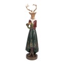 Clayre & Eef Image de décoration Cerf 9x8x37 cm Marron Plastique Aucune forme