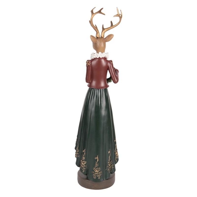 Clayre & Eef Image de décoration Cerf 9x8x37 cm Marron Plastique Aucune forme
