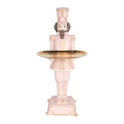 Clayre & Eef Décoration de Noël Image Casse-noisette 18x17x40 cm Rose Plastique Aucune forme