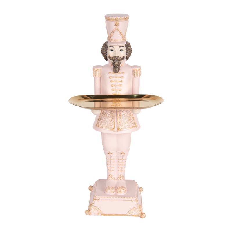 Clayre & Eef Décoration de Noël Image Casse-noisette 18x17x40 cm Rose Plastique Aucune forme