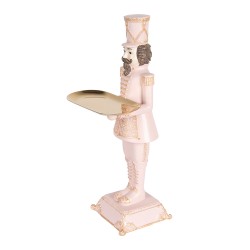 Clayre & Eef Décoration de Noël Image Casse-noisette 18x17x40 cm Rose Plastique Aucune forme