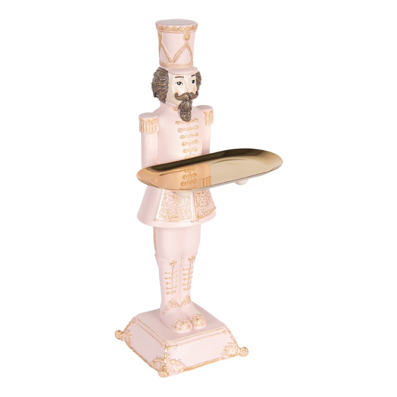Clayre & Eef Décoration de Noël Image Casse-noisette 18x17x40 cm Rose Plastique Aucune forme