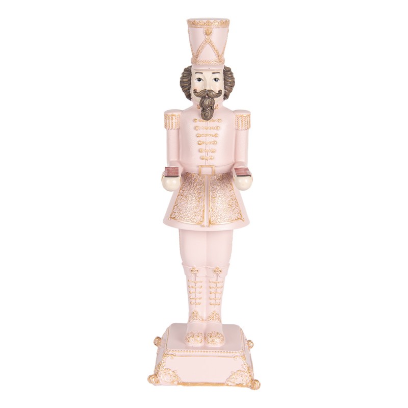 Clayre & Eef Décoration de Noël Image Casse-noisette 18x17x40 cm Rose Plastique Aucune forme