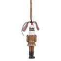 Clayre & Eef Pendentif de Noël Casse-noisette 4x2x13 cm Marron Plastique Aucune forme
