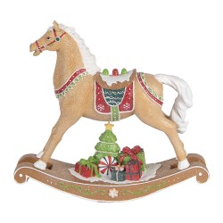 Clayre & Eef Décoration de Noël Image Cheval à bascule 26x7x24 cm Marron Plastique Aucune forme