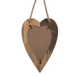 Clayre & Eef Cadre photo 10x15 cm Marron Bois En forme de coeur