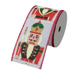 Clayre & Eef Christmas ribbon 63 mm x 5 m White Synthetic