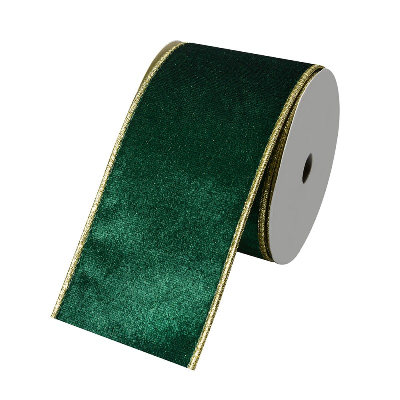 Clayre & Eef Decoratie Lint 63 mm x 5 m Groen Synthetisch