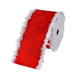 Clayre & Eef Decoratie Lint 63 mm x 5 m Rood Synthetisch