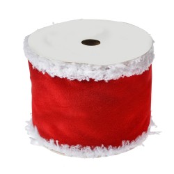 Clayre & Eef Decoratie Lint 63 mm x 5 m Rood Synthetisch