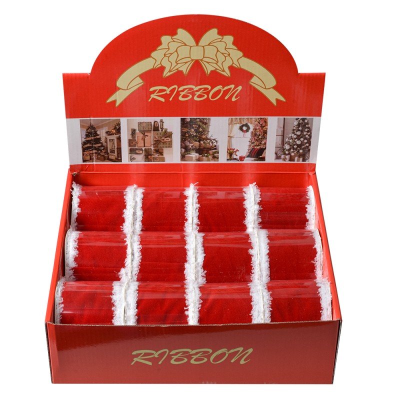 Clayre & Eef Decorative Ribbon 63 mm x 5 m Red Synthetic