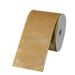 Clayre & Eef Dekoratives Band 63 mm x 5 m Gelb Weiß Synthetisch