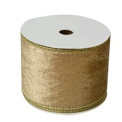 Clayre & Eef Dekoratives Band 63 mm x 5 m Gelb Weiß Synthetisch
