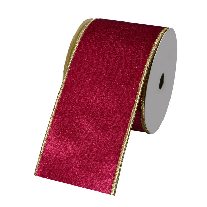 Clayre & Eef Decoratie Lint 63 mm x 5 m Roze Synthetisch