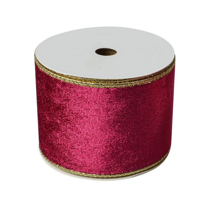 Clayre & Eef Decoratie Lint 63 mm x 5 m Roze Synthetisch