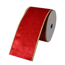 Clayre & Eef Nastro Decorativo 63 mm x 5 m Rosso Sintetico
