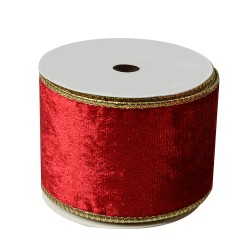 Clayre & Eef Nastro Decorativo 63 mm x 5 m Rosso Sintetico