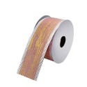 Clayre & Eef Ruban de Noël 38 mm Rose Couleur or Synthétique