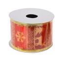 Clayre & Eef Kerstlint 50 mm Rood Goudkleurig Synthetisch