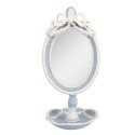 Clayre & Eef Miroir de table 14x14x28 cm Bleu Plastique