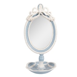 Clayre & Eef Miroir de table 14x14x28 cm Bleu Plastique