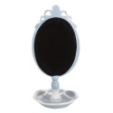 Clayre & Eef Miroir de table 14x14x28 cm Bleu Plastique